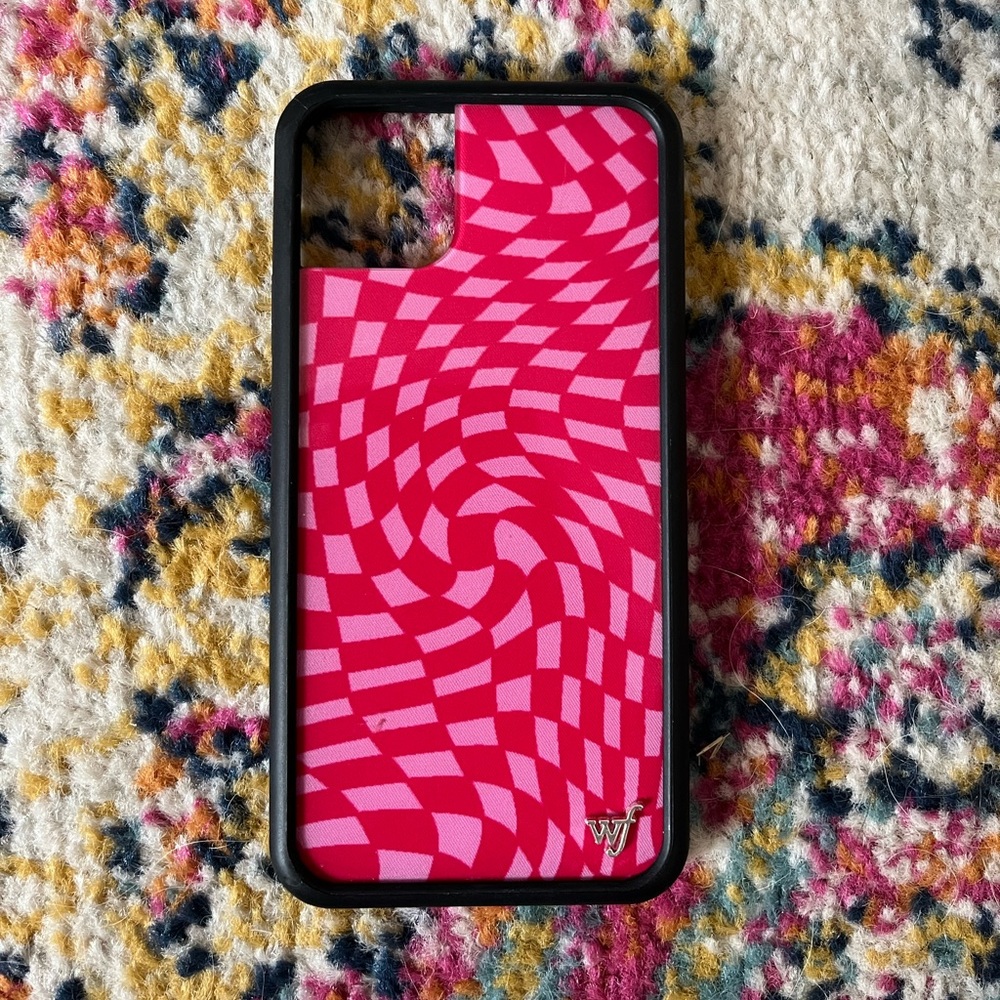 Wildflower checkered phone case